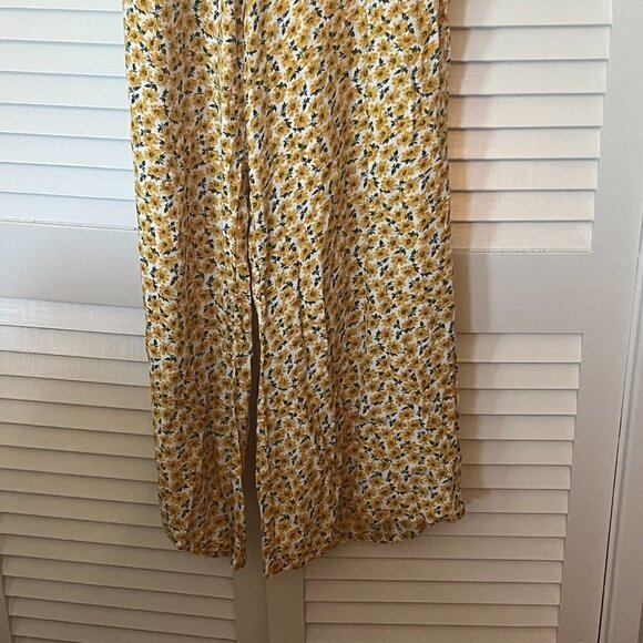 Faithfull The Brand Della Jumpsuit yellow floral cap sleeve 4 smocking small - Picture 6 of 12